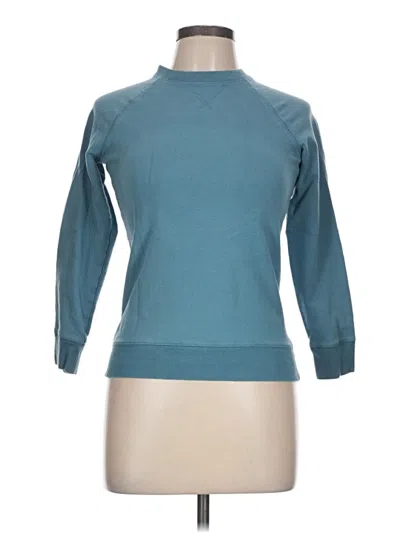Pre-owned Primary Long Sleeve Top Teal Crew Neck Tops In Blue