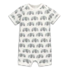 Primary Kids'  Organic Animal Friends Babysuit Shortie In Fog Pandas