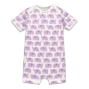 Primary Kids'  Organic Animal Friends Babysuit Shortie In Lavender Baby Elephants