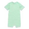 Primary Organic Babysuit Shortie In Stripe In Clover Ivory Mini Stripe