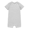 Primary Kids'  Organic Babysuit Shortie In Stripe In Heather Gray Ivory Mini Stripe