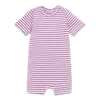 Primary Kids'  Organic Babysuit Shortie In Stripe In Lavender Ivory Mini Stripe