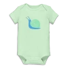 Primary Organic Short Sleeve Snail Babysuit In Light Clover