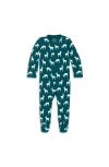 Primary Kids'  Organic Zip Footie In Forest Friends In Forest Reindeer