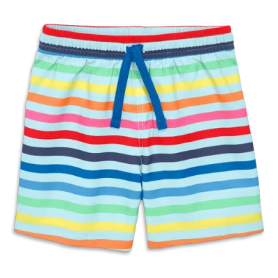Primary Swim Trunk In Rainbow Sky Stripe In Mist Spring Stripe