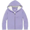 Primary Teddy Fleece-lined Zip Hoodie In Heather Iris