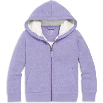 Primary Teddy Fleece-lined Zip Hoodie In Heather Iris