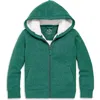 Primary Teddy Fleece-lined Zip Hoodie In Heather Spruce