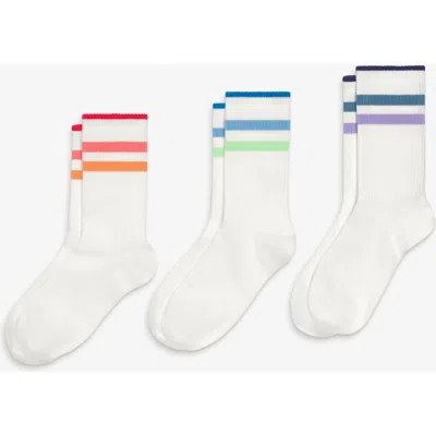 Primary Tonal Ringer Athletic Sock 3-pack In White