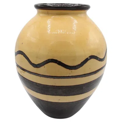 Pre-owned Primavera Art Deco Ceramic Vase Signed  And Attributed To Paul Jacquet In Brown