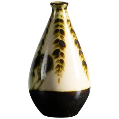 Pre-owned Primavera , Art Deco Glazed Ceramic Vase, France, Circa 1922 In Black