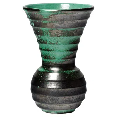Pre-owned Primavera Black And Green Art Deco 20th Century Ceramic Vase By  Cab 1930