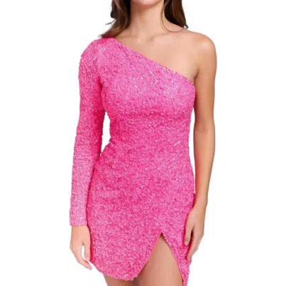 Primavera Bodycon Mini Dress In Neon Pink