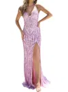 Primavera Corset Lace Up V-neck Prom Dress In Candy Pink In Pink