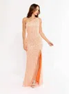 Primavera Couture 3951 Formal Prom Long Slit Evening Dress In Orange