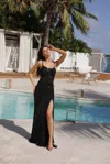 Primavera Couture 4310 Long Beaded Formal Prom Fitted Dress In Black