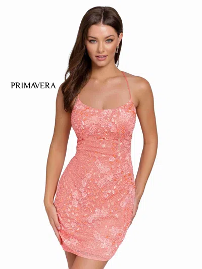 Primavera Couture Homecoming Short Prom Dress 3816 In Pink