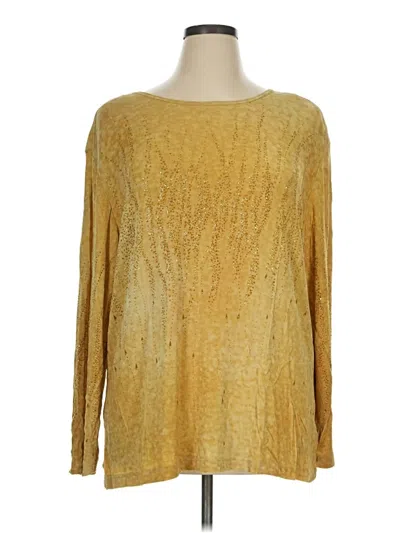 Pre-owned Primavera Couture Long Sleeve Top Gold Boatneck Tops
