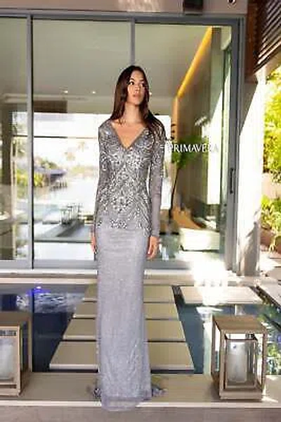 Pre-owned Primavera Couture Primavera 12165 Evening Dress Lowest Price Guarantee Authentic In Nude