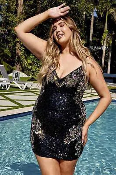 Pre-owned Primavera Couture Primavera 14029 Evening Dress Lowest Price Guarantee Authentic In Black