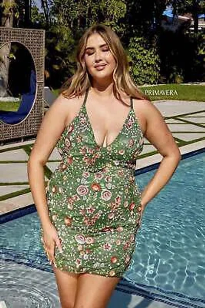 Pre-owned Primavera Couture Primavera 14034 Evening Dress Lowest Price Guarantee Authentic In Black Multi