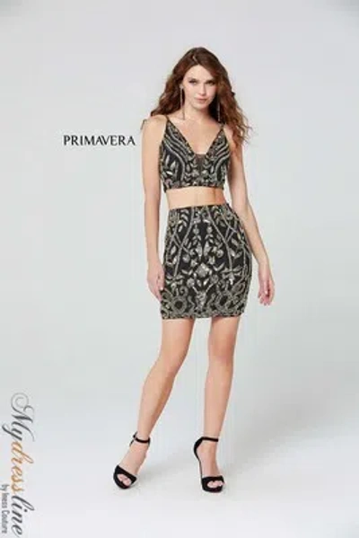 Pre-owned Primavera Couture Primavera 3550 Evening Dress Lowest Price Guarantee Authentic In Black/gold