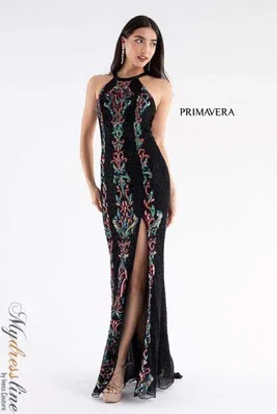 Pre-owned Primavera Couture Primavera 3742 Evening Dress Lowest Price Guarantee Authentic In Black Multi