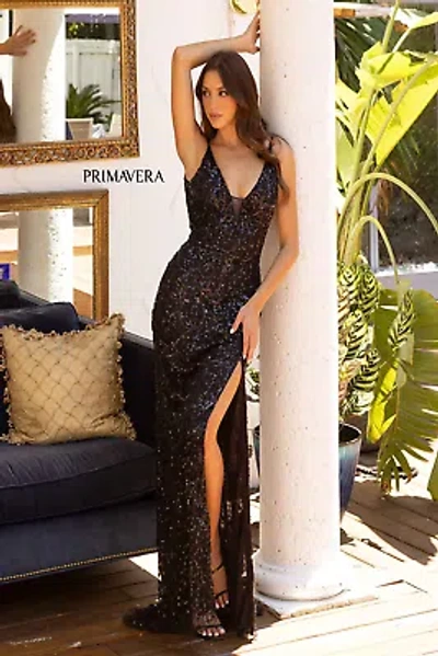 Pre-owned Primavera Couture Primavera 3905 Evening Dress Lowest Price Guarantee Authentic In Black