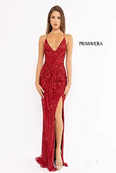 Pre-owned Primavera Couture Primavera 3958 Evening Dress Lowest Price Guarantee Authentic In Emerald