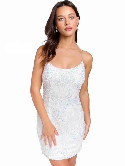 Primavera Couture Prom Fitted Sexy Short Dress 3835 In White