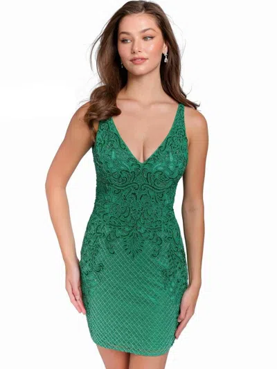 Primavera Couture Prom Short Cocktail Dress 3827 In Green