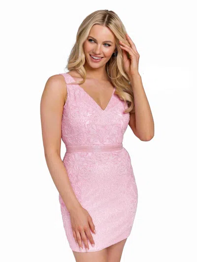 Primavera Couture Short Homecoming Dress 3804 In Pink