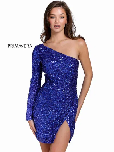 Primavera Couture Short Homecoming Prom Dress 3860 In Blue