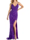 Primavera Fitted Body Sexy Back Prom Dress In Purple In Purple