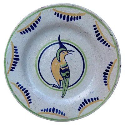 Pre-owned Primavera French Art Deco Parrot Plate  In Gray