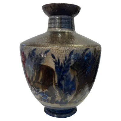 Pre-owned Primavera French Ceramic Vase By  From Xx Century In Black