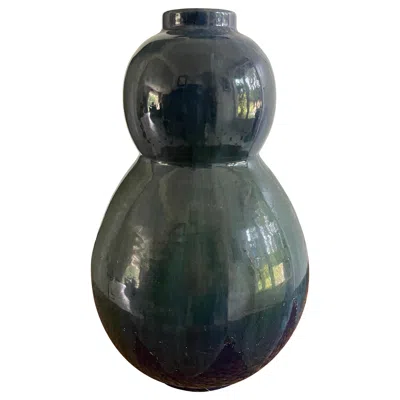 Pre-owned Primavera , Gourde Shape Vase In Black