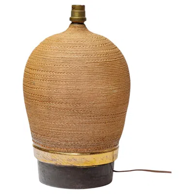 Pre-owned Primavera Large Art Deco Black Brown And Gold Ceramic Light Made In France Circa 1930