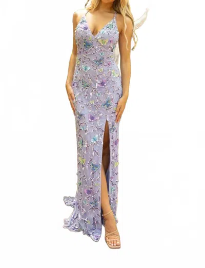 Primavera Plunging V-neckline Dress In Lilac In Purple