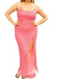 Primavera Sparkly Prom Dress In Neon Pink In Pink