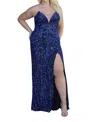 Primavera Strapless Prom Dress In Black Blue In Blue