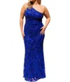 Primavera Stunning One-shoulder Prom Dress In Royal Blue In Blue