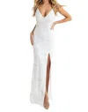 Primavera V-neck Sexy Back Prom Dress In Ivory In White