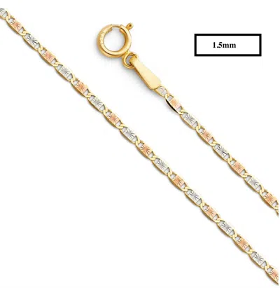 Pre-owned Prime Jewelry 269 14k Tri Color Valentino Necklace 2.75mm4.65mm,cadenas De Oro 14k Hombre O Mujer