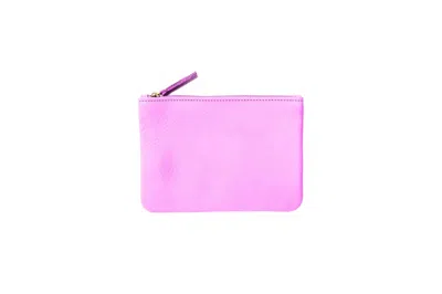 Primecut Women's Leather Zipper Pouch In Sorbet In Pink