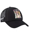 Primitive Apparel Men's And Women's Black Bob Marley Everlasting Adjustable Trucker Hat In Black