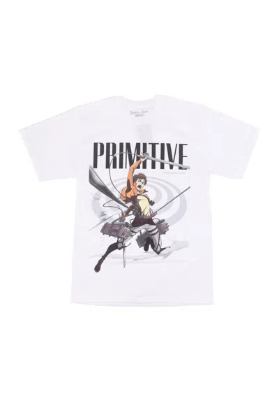Primitive Eren Tee X Attack On Titan White Men's T-shirt
