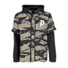 Primitive Men's Hooded Jacket Tiger Two-fer Baseball Jersey Camouflage In Camouflage