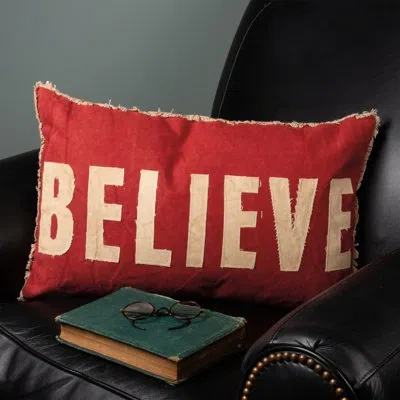 Primitives By Kathy Believe Candy Striped Throw Pillow - 22" X 14" In Black