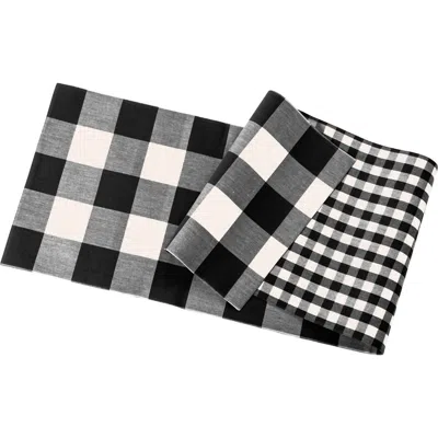 Primitives By Kathy Check Table Runner In Black Buff Check In Gray